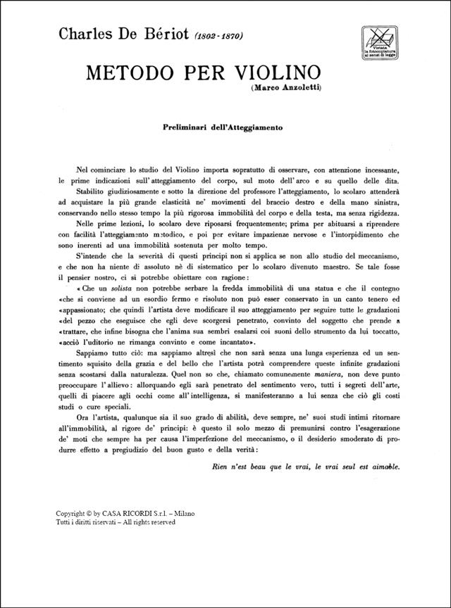 Metodo Per Violino - Parte I - pro housle